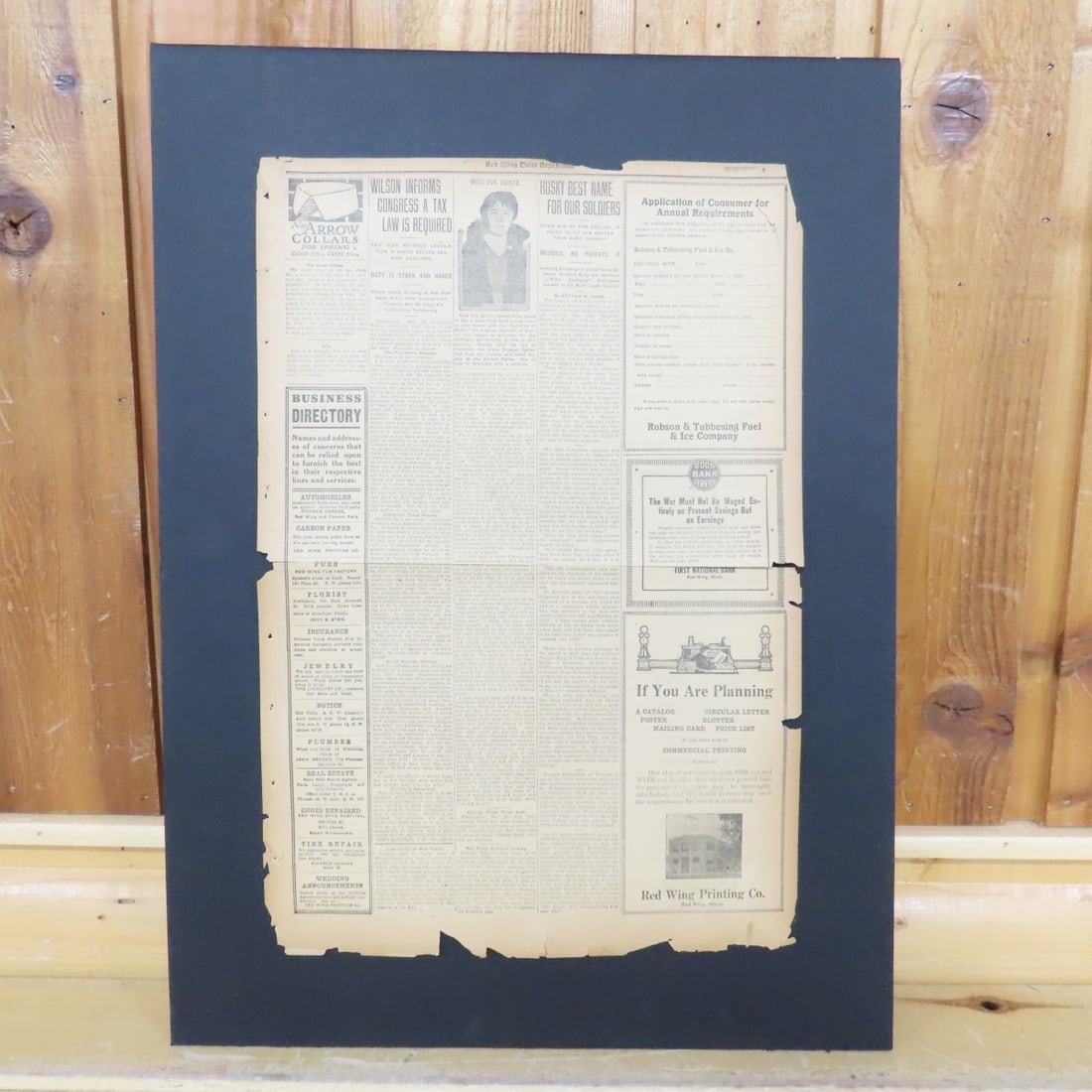 Framed, Mounted WWII Era US Newspapers - 16