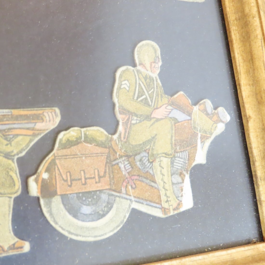 Framed WWII Era US Army Game Pieces & Punch Cards - 12