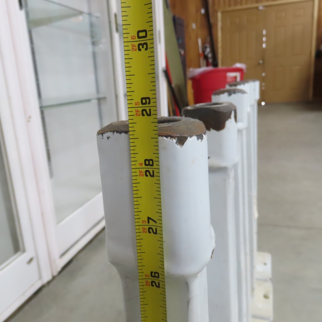 6 Vintage Cast Iron, Porcelain Stool Stands - 8