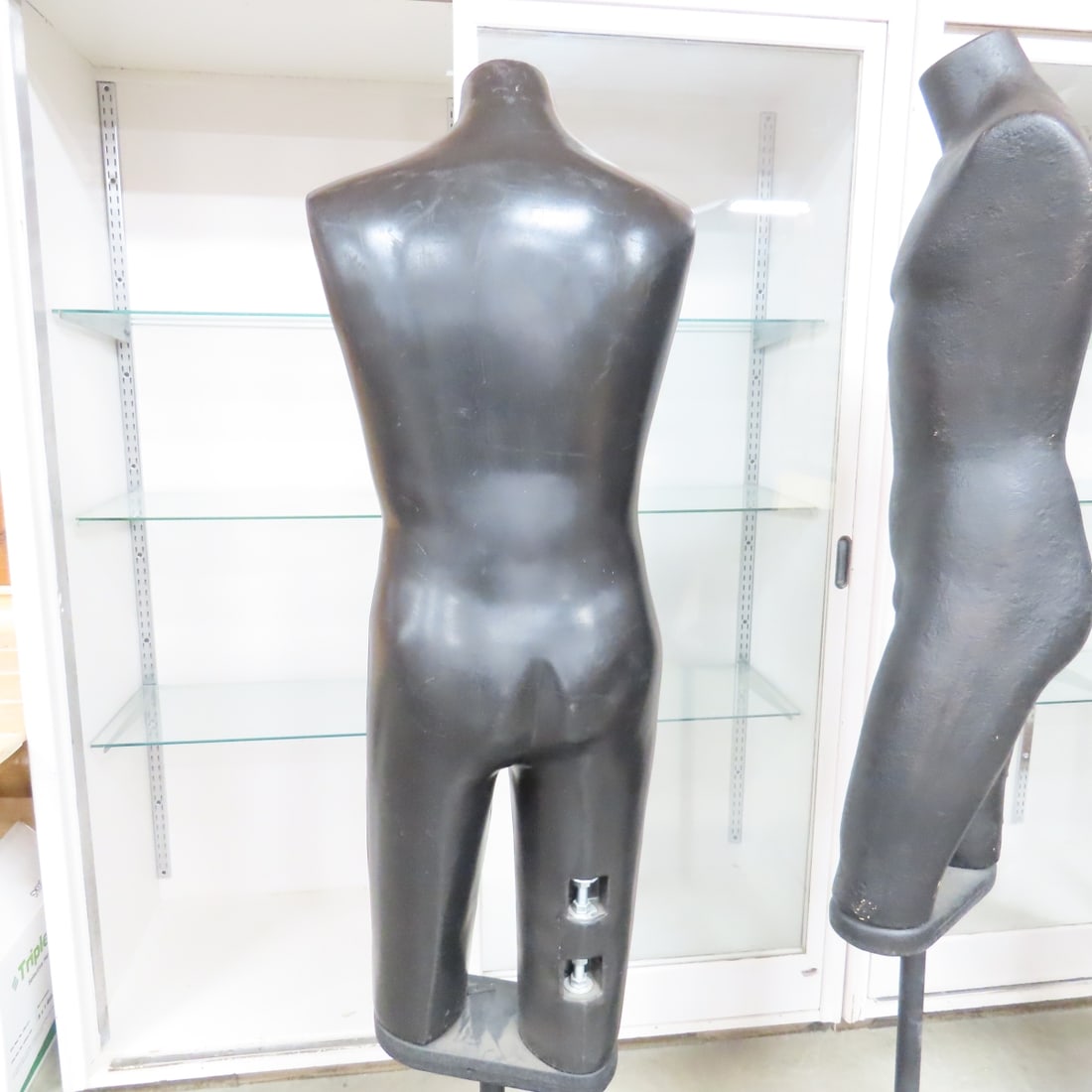 4 Black Mannequin Torsos on Stands - 8