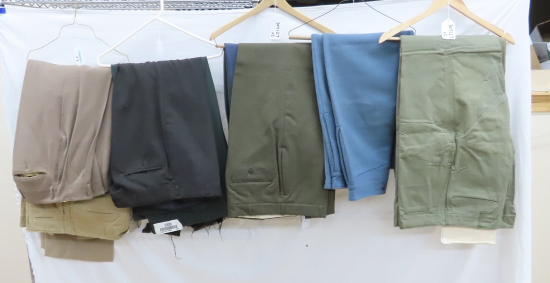 13 Pair Vintage US Military Dress Pants & 2 Caps - 2