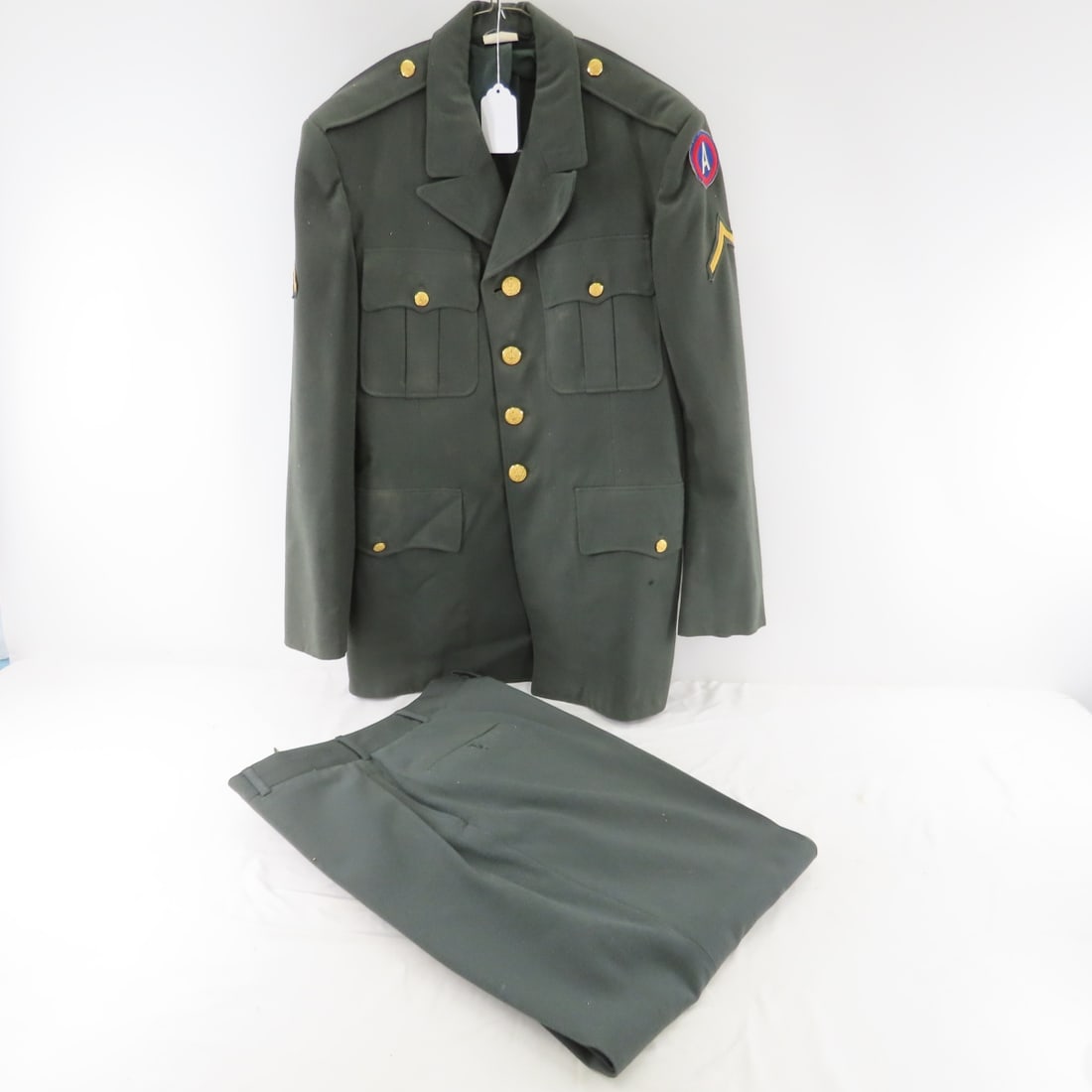 2 Vintage US Army Class A Green Dress Uniforms - 13
