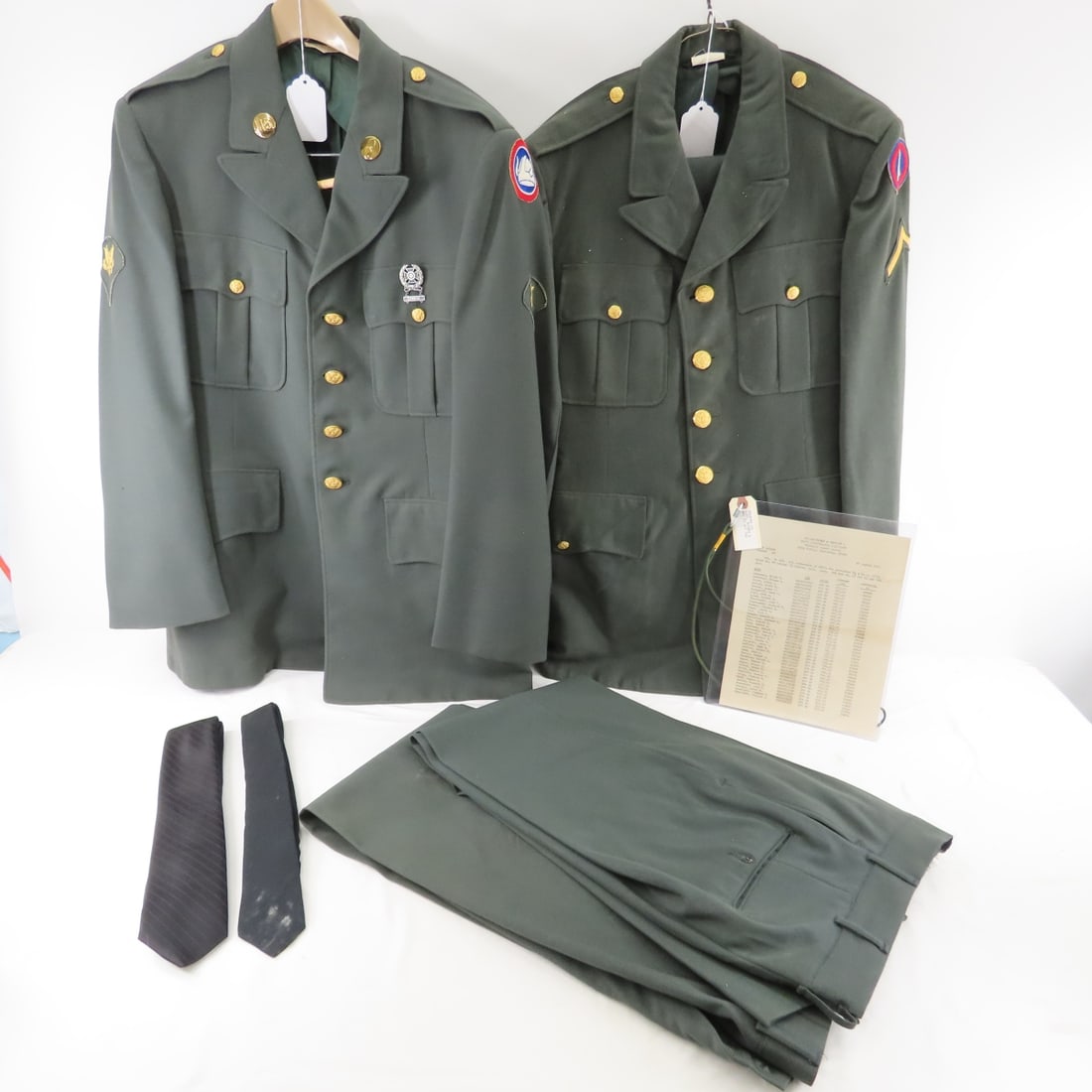 2 Vintage US Army Class A Green Dress Uniforms (1 of 20)
