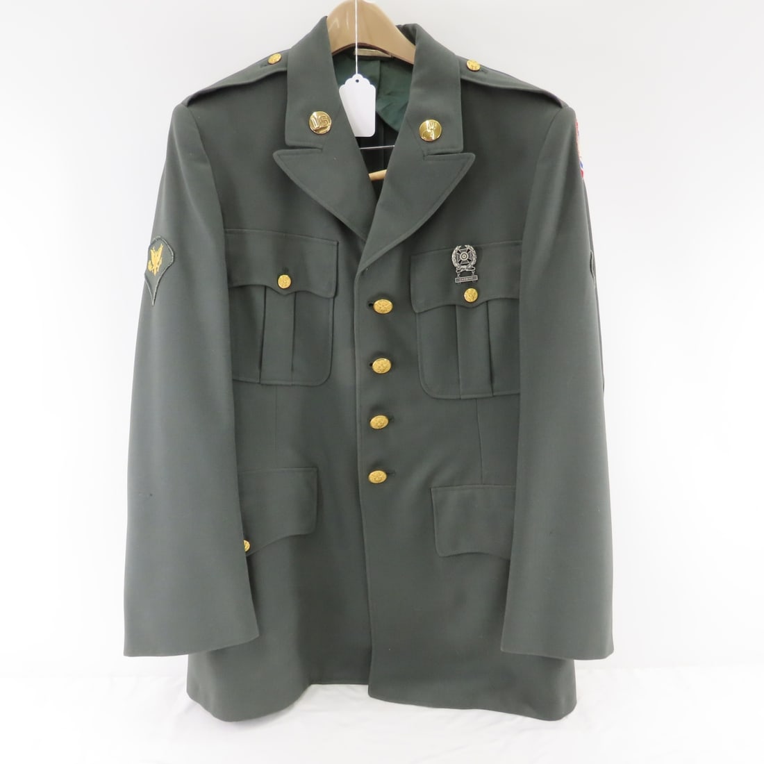 2 Vintage US Army Class A Green Dress Uniforms - 2
