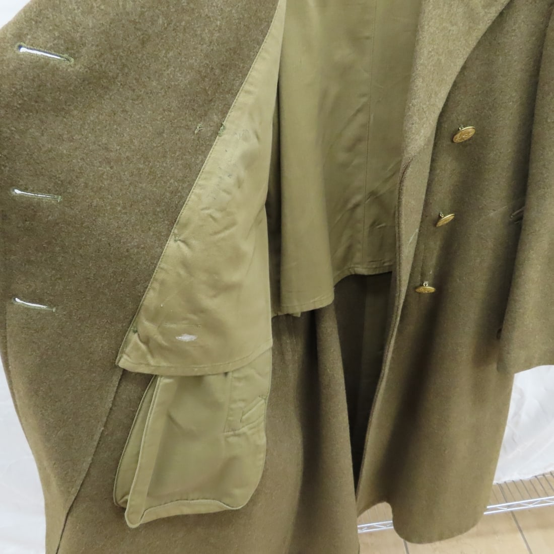 2 WWII US Army Double Breasted Wool Overcoats - 9