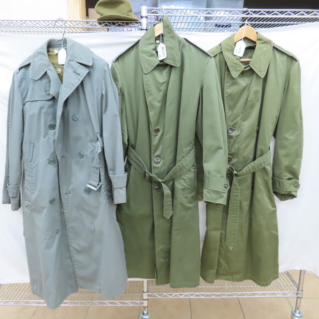 3 Vintage US Army Trench Coats, Quarpel & Olive (1 of 18)