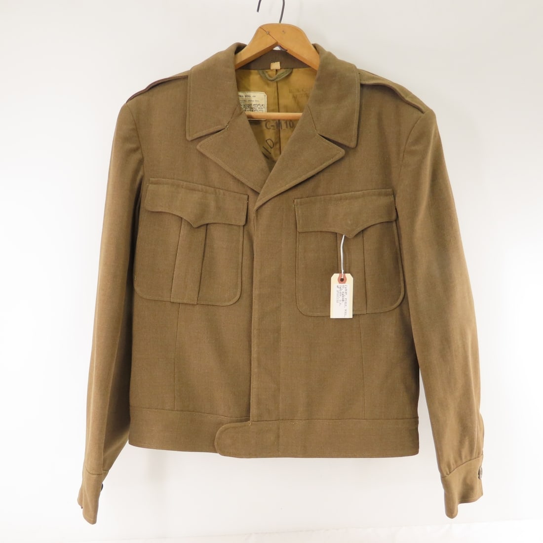 WWII US Army Olive Drab "Ike" Field Jacket, Named (1 of 8)