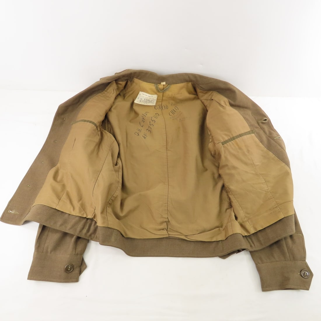 WWII US Army Olive Drab "Ike" Field Jacket, Named - 3