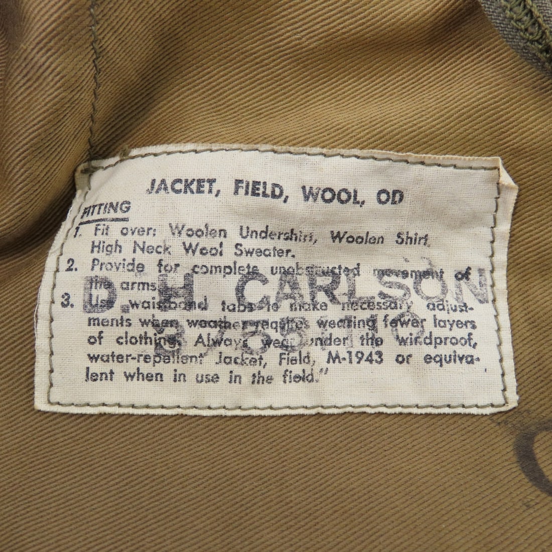 WWII US Army Olive Drab "Ike" Field Jacket, Named - 5