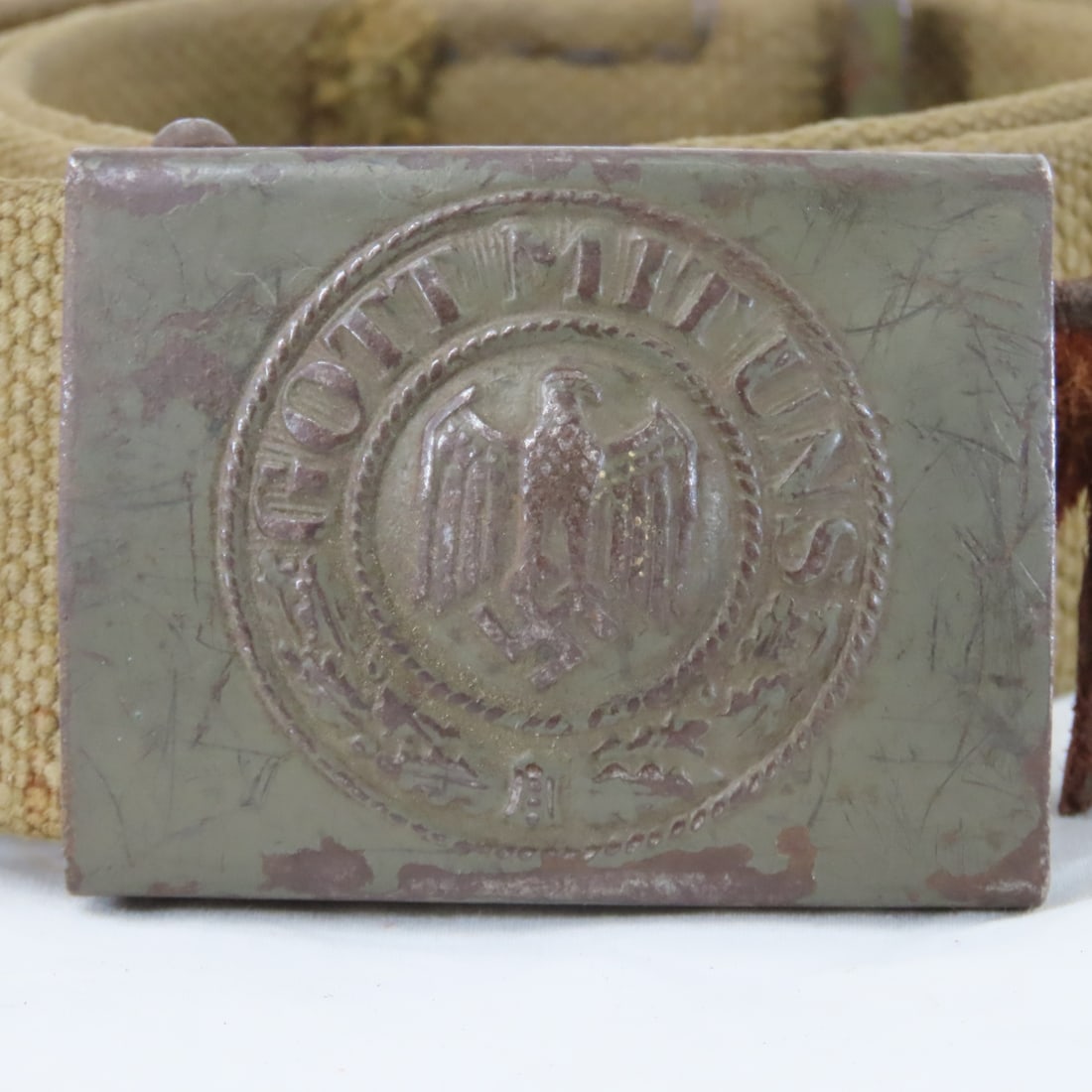 WWII German GOT MITT UNS Belt Buckle W/ Belt - 2