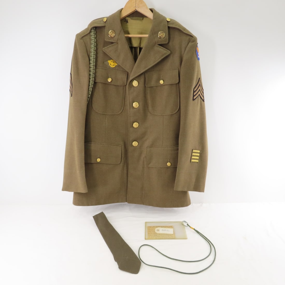 WWII US Army Air Force M1942 Jacket: WWII US Army Air Force M1942 Jacket - Said to have been worn by Corporal George Lilly. Insignia, Patches: Hap Arnold Emblem Patch, WWII/Korean War Era US Army Corporal Rank Patch, Overseas Service
