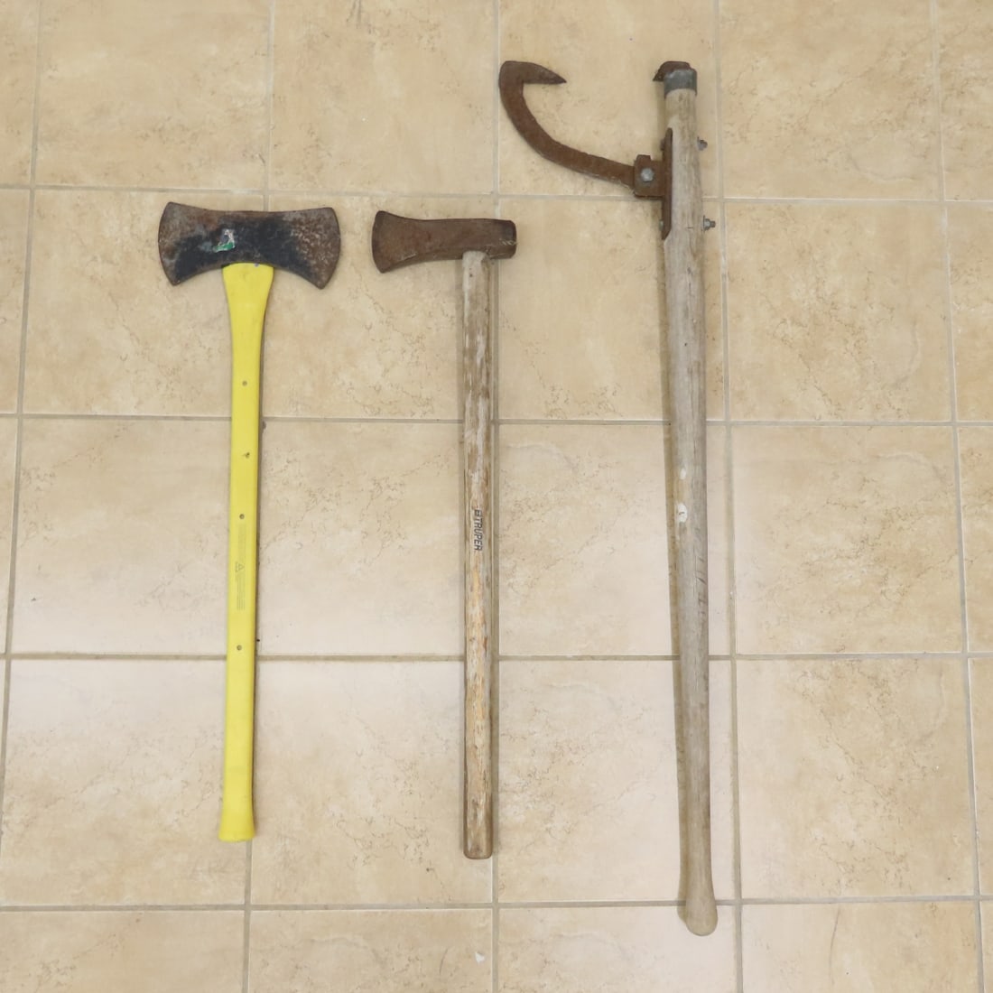 Log Roller, 2 Axes, Logging Chain, Wedges, Hammer - 2