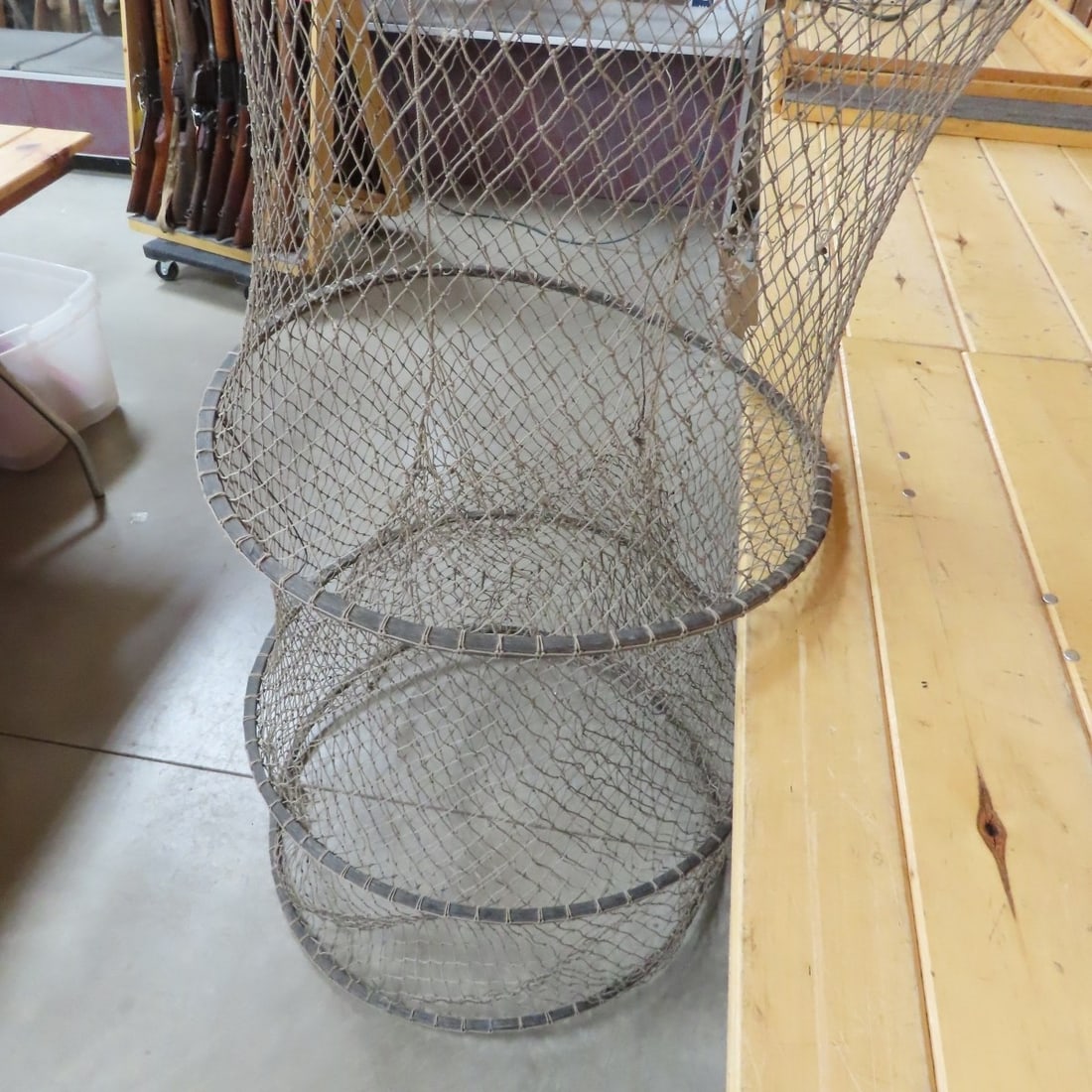 Vintage Fyke Style Hoop Fishing Net- Approx 10' - 2