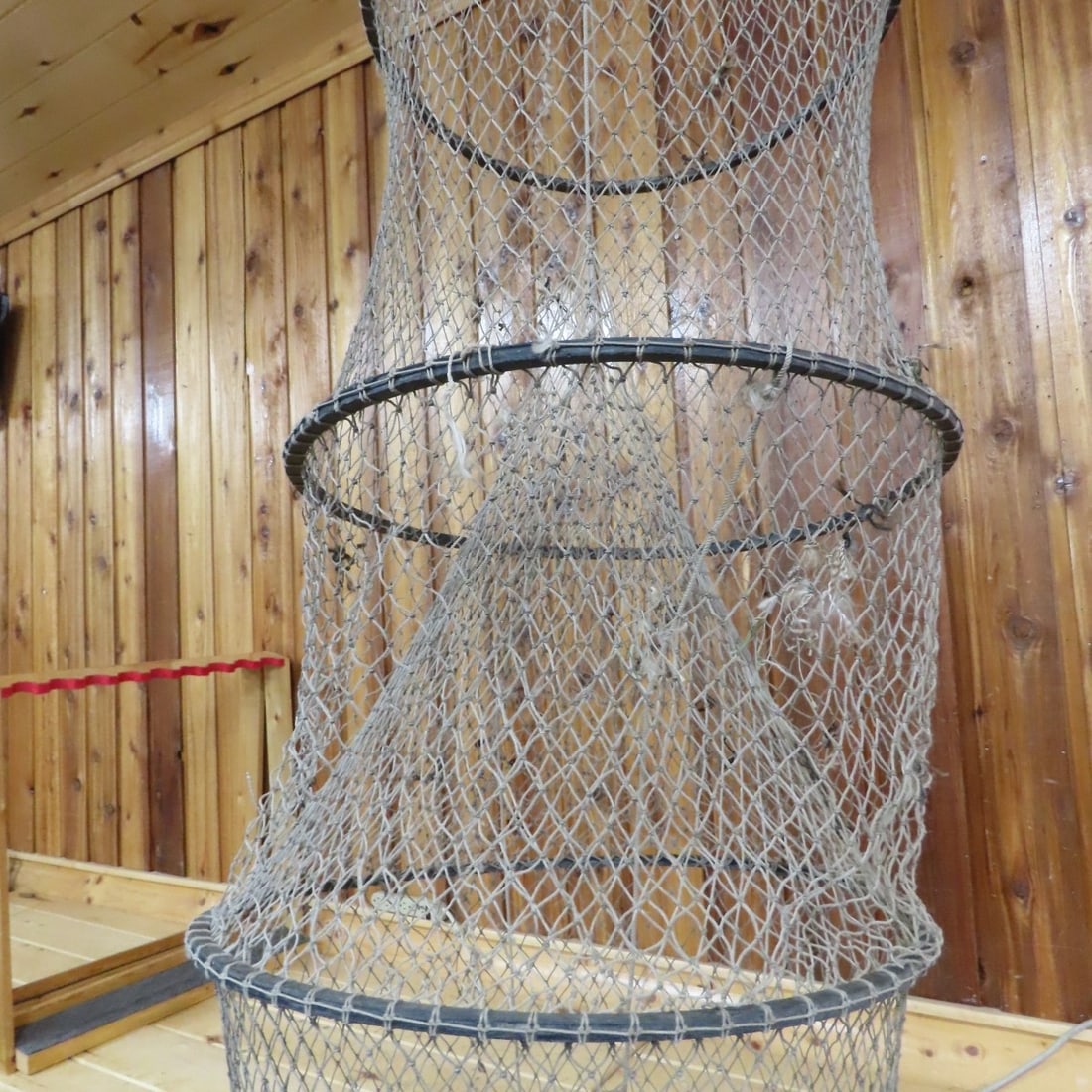 Vintage Fyke Style Hoop Fishing Net- Approx 10' - 3