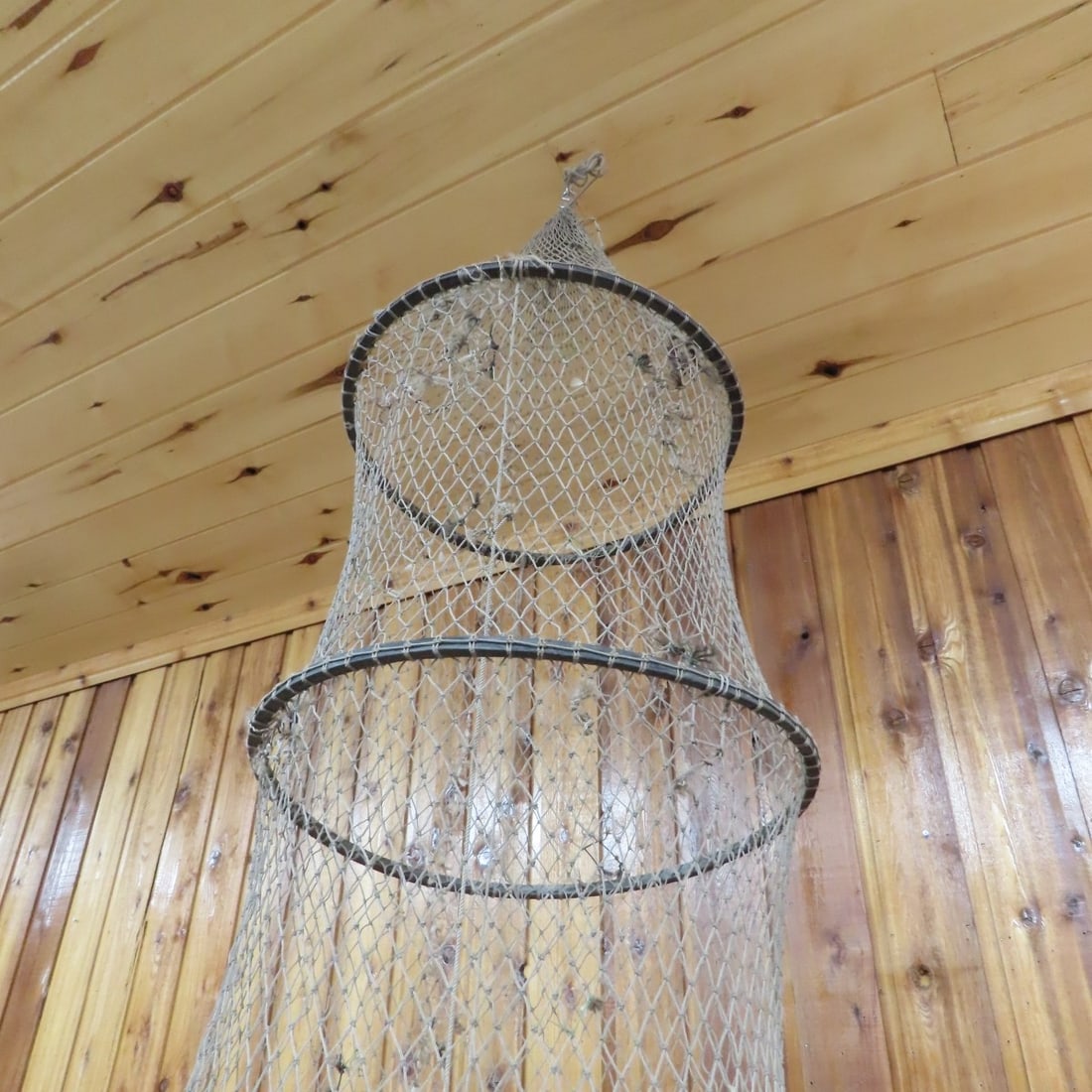 Vintage Fyke Style Hoop Fishing Net- Approx 10' - 4