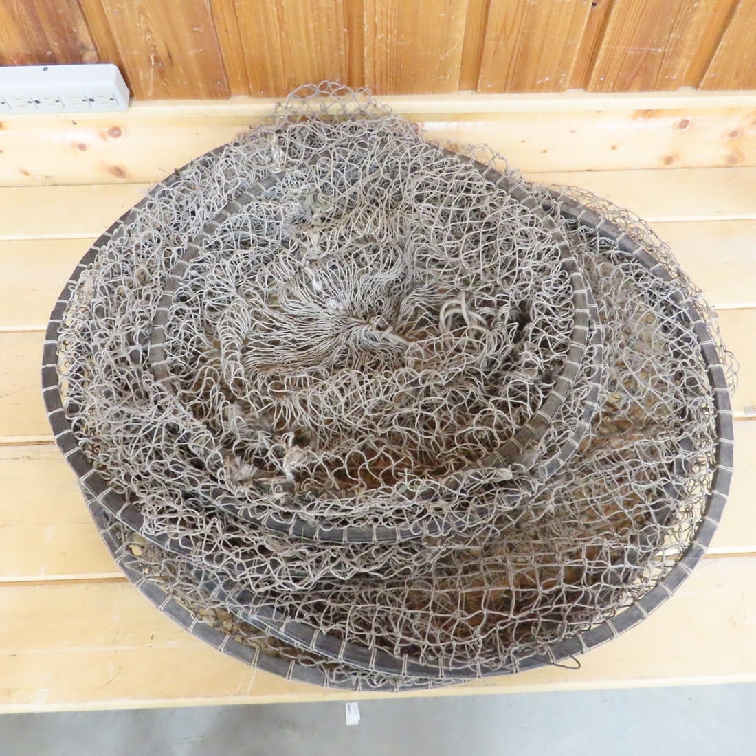 Vintage Fyke Style Hoop Fishing Net- Approx 10' - 6