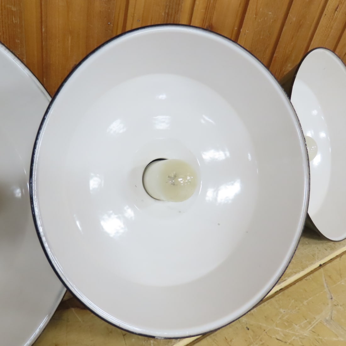 4 Vintage 1960s Green Enamel Industrial Lights - 4