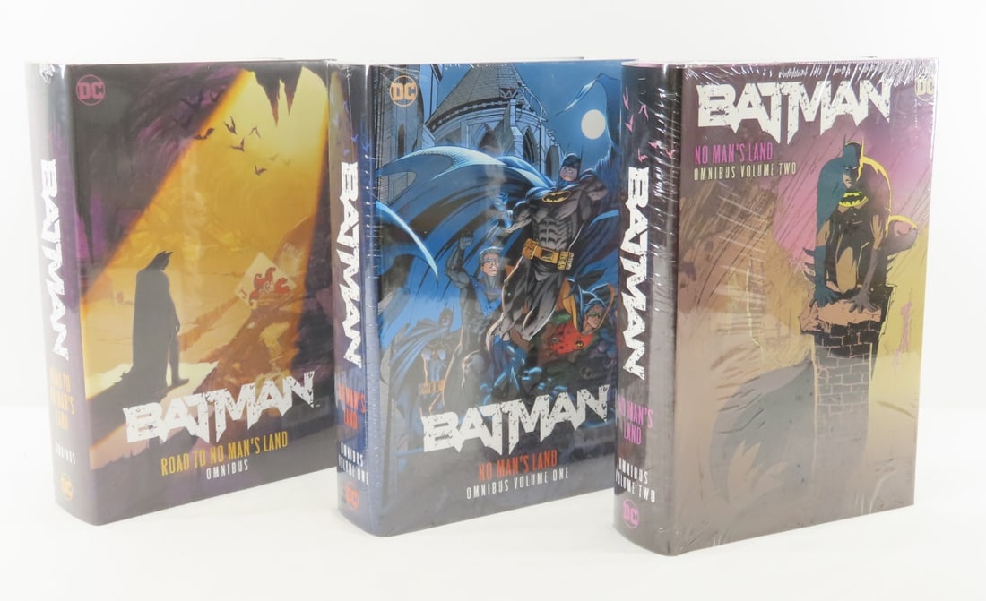 DC Batman No Man’s Land Omnibus Set Of 3 HC Sealed: DC Batman No Man’s Land Omnibus Set Of 3 HC Sealed - Road to No Man's Land, No Mands Land Vol 1 & Vol 2 - all 3 sealed Hardcover. Lot Size 11x8x10" 25lb Photos are part of description. Max of 20