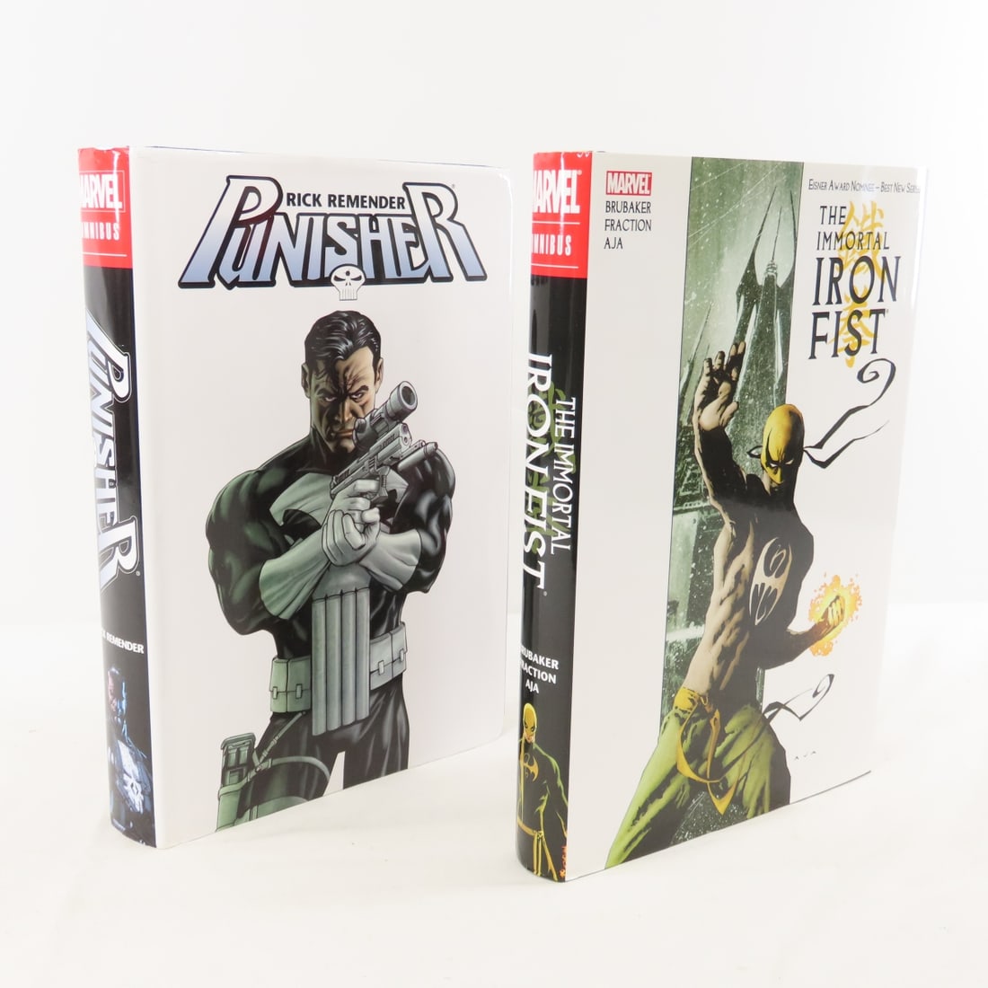 Marvel Punisher & Immortal Iron Fist Omnibus HC: Marvel Punisher & Immortal Iron Fist Omnibus HC - Both used in excellent condition. Lot Size 12x8x4" 14lb Photos are part of description. Max of 20 photos are shown in Live Auctioneers, all are