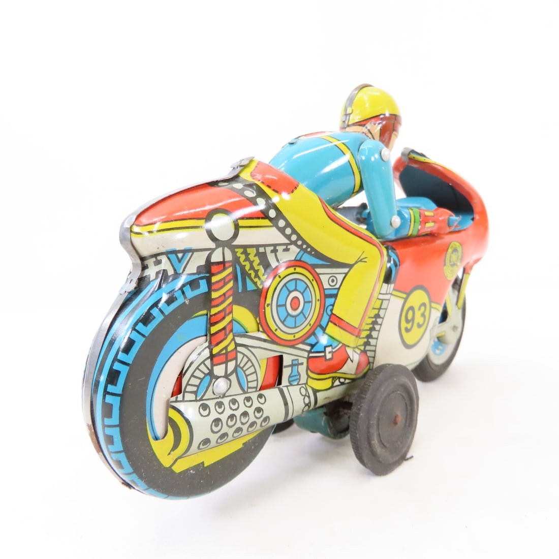 3 Japan Tin Cars & 1 India Motorcycle in Box - 5