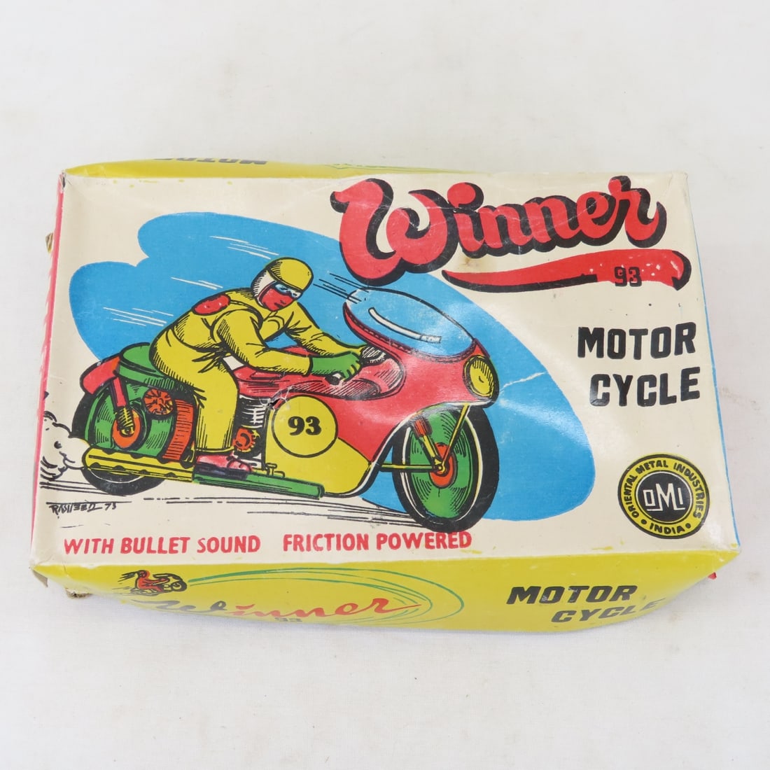 3 Japan Tin Cars & 1 India Motorcycle in Box - 6