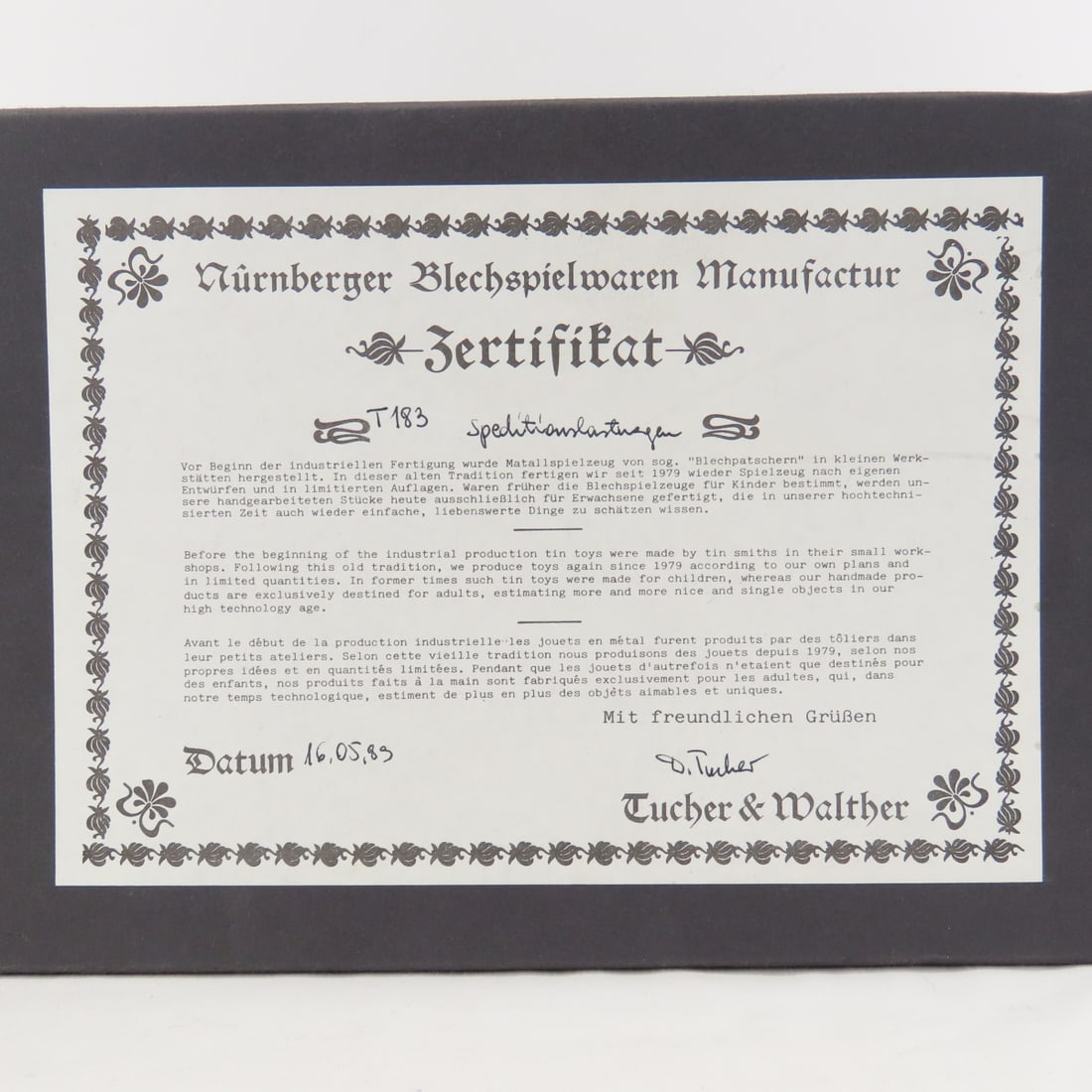 Tucher & Walther T183 Spedition Bolle Wagon Truck - 18