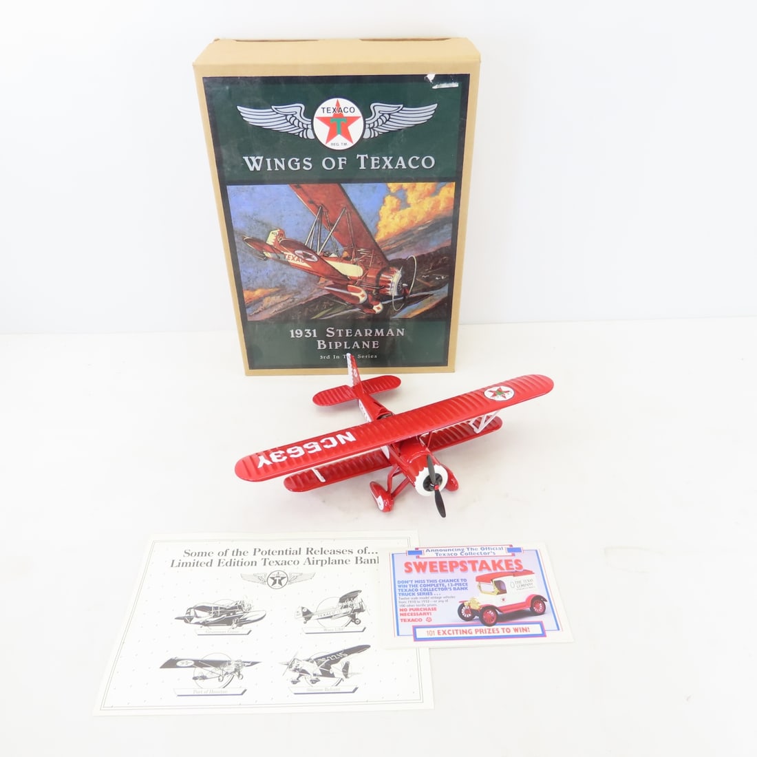 Diecast cars, trucks, Texaco airplane in box - 2