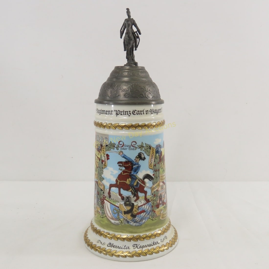 German Cavalry Regimental Lithopane Beer Stein (1 of 8)