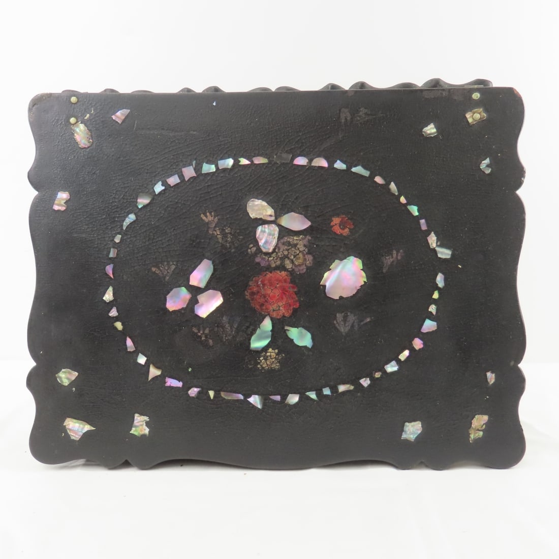 Inlay Writing Desk, Ink Wells, Postcards & More - 2