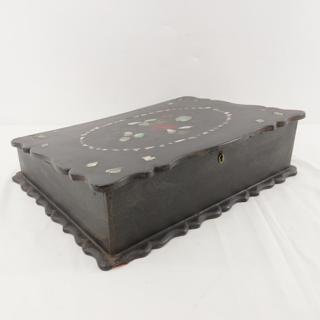 Inlay Writing Desk, Ink Wells, Postcards & More - 3