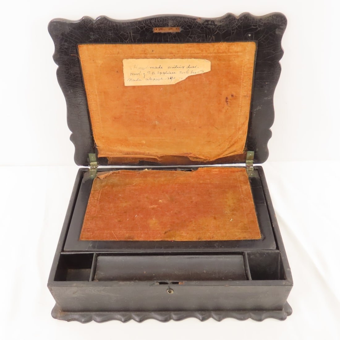 Inlay Writing Desk, Ink Wells, Postcards & More - 6