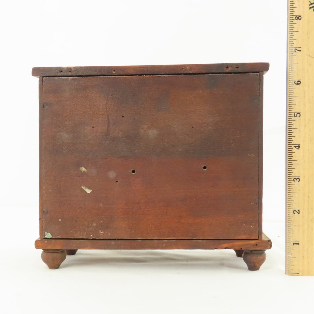 Vintage Wood Spice Drawers & Milk Glass Jars - 9