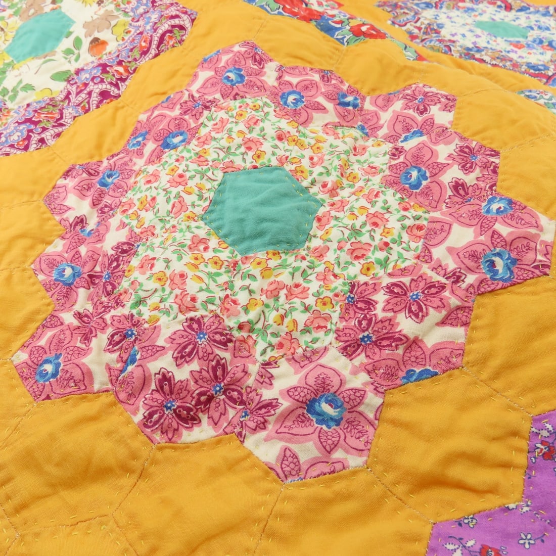 2 Antique Hand Pieced & Quilted Quilts - 8