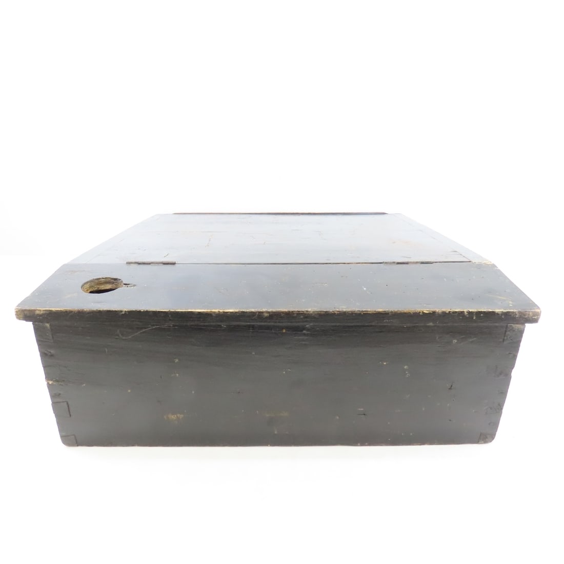 Antique Wood Clerk's Writing Desk & Brass Lamp - 12