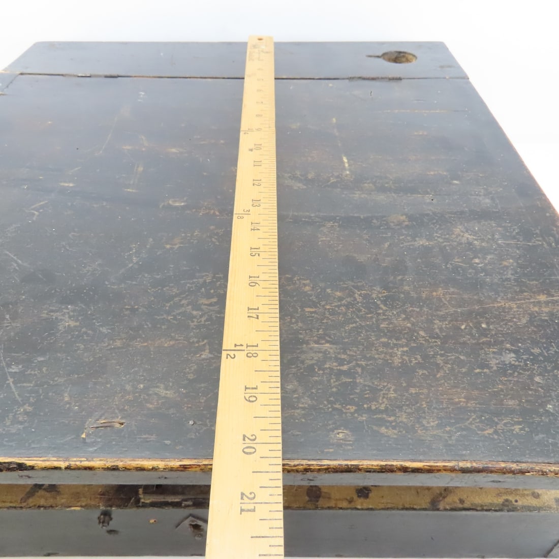 Antique Wood Clerk's Writing Desk & Brass Lamp - 16