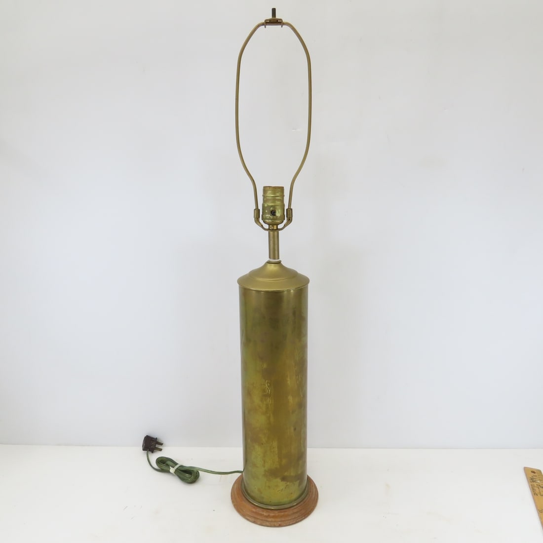 Antique Wood Clerk's Writing Desk & Brass Lamp - 17