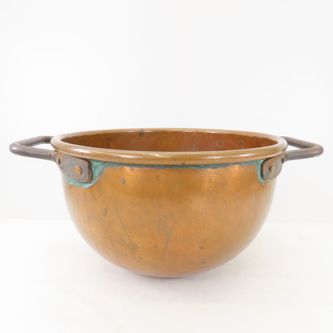 Vintage Copper 14" Candy Kettle w/Steel Handles (1 of 8)