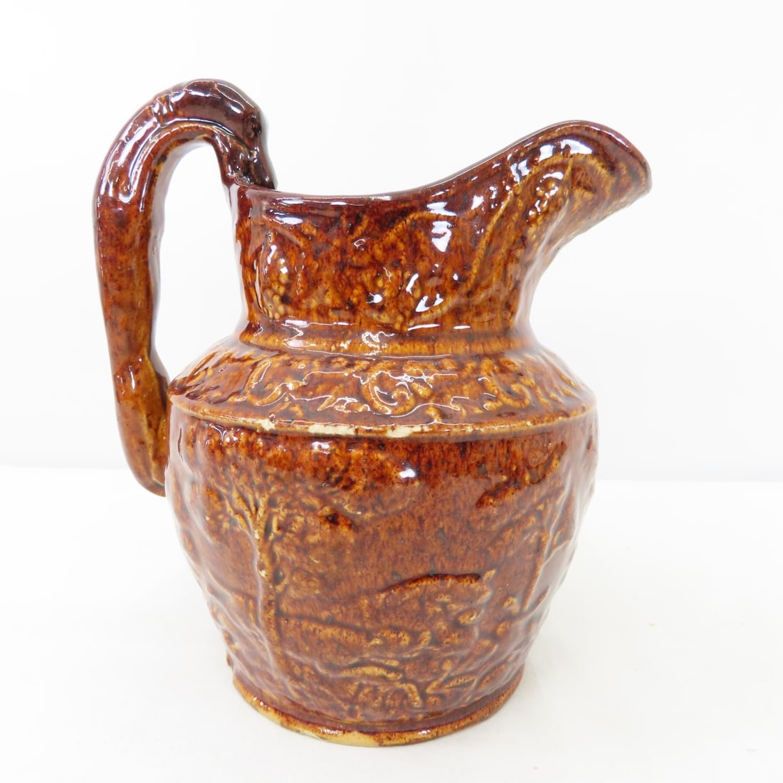 2 Bennington Rockingham Pottery Pitchers - 11