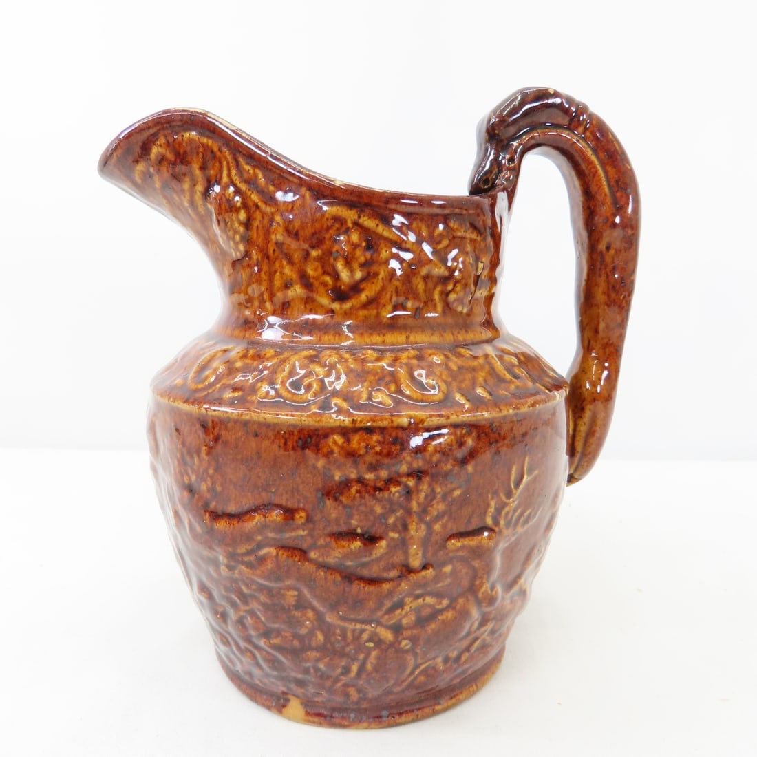 2 Bennington Rockingham Pottery Pitchers - 12