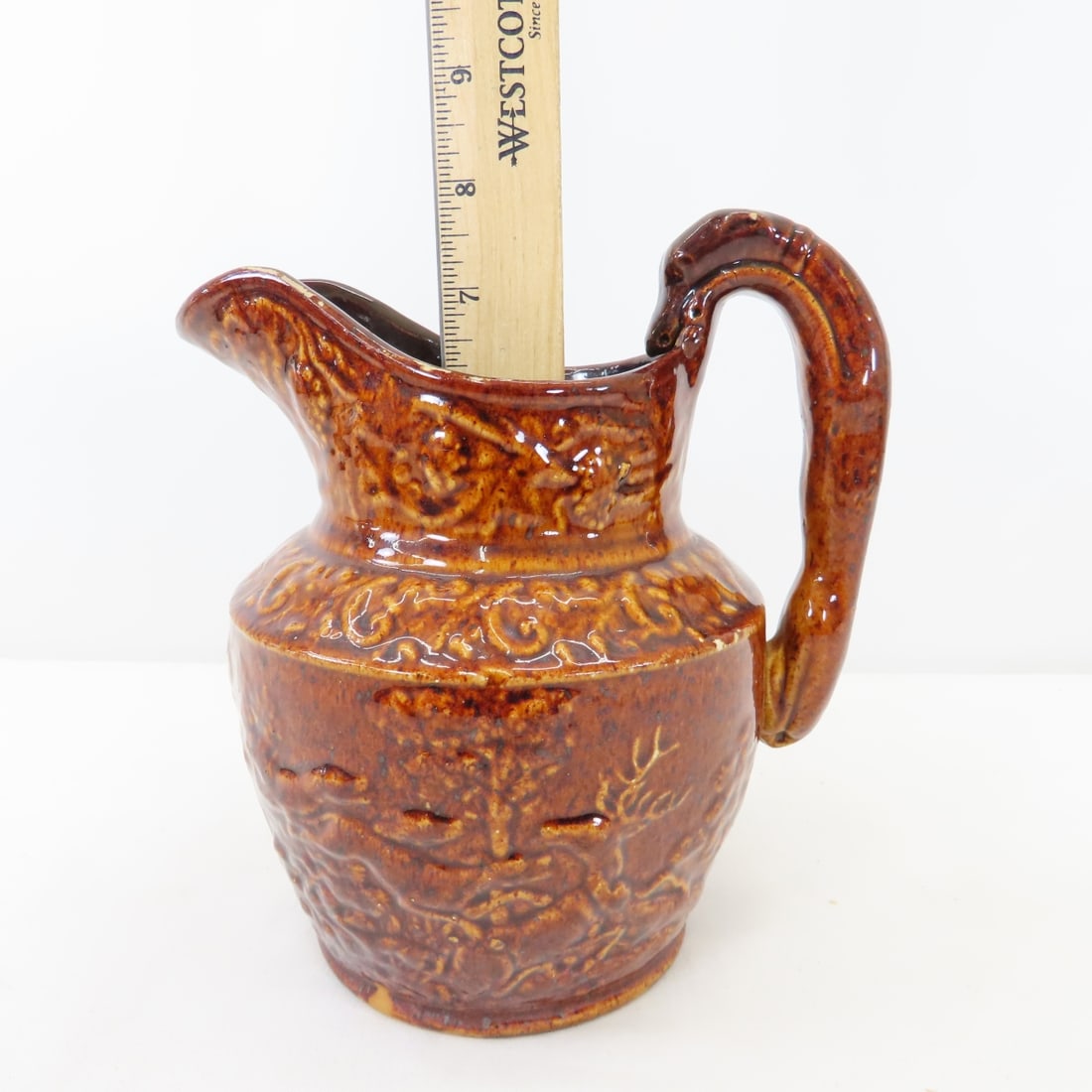 2 Bennington Rockingham Pottery Pitchers - 17