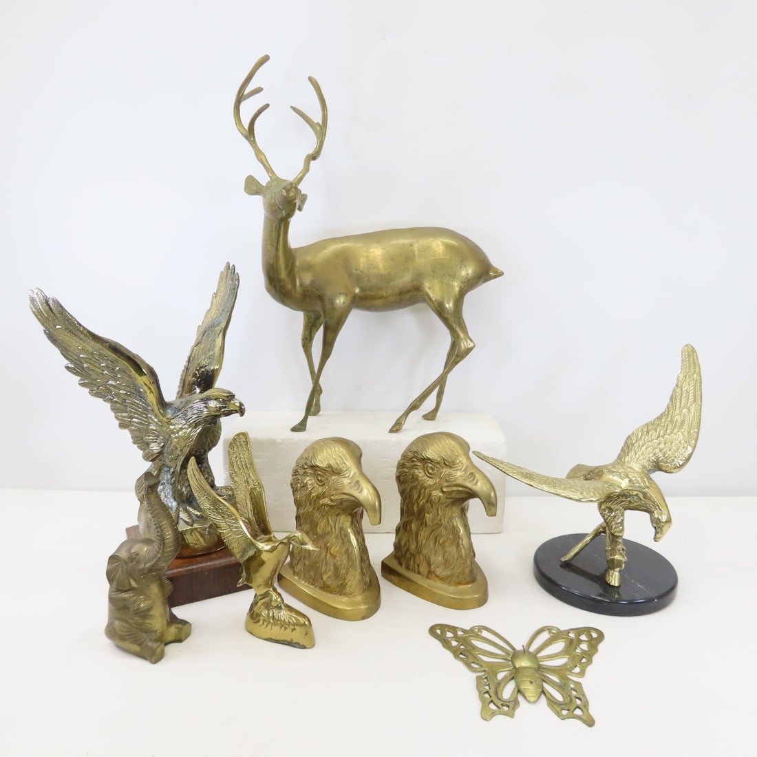 Brass Eagle Bookends, Deer, Elephant. duck & more (1 of 20)