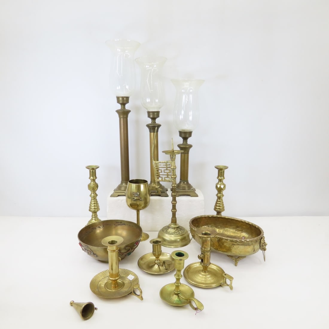 Brass Candlesticks, bowls, goblet & more (1 of 20)