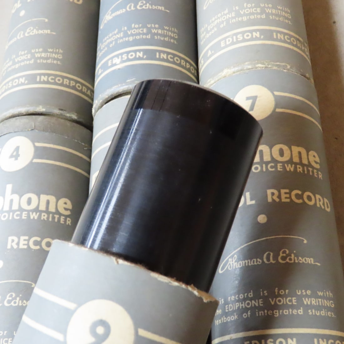 Antique 1920s Pro-Technic Ediphone & Wax Cylinders - 8