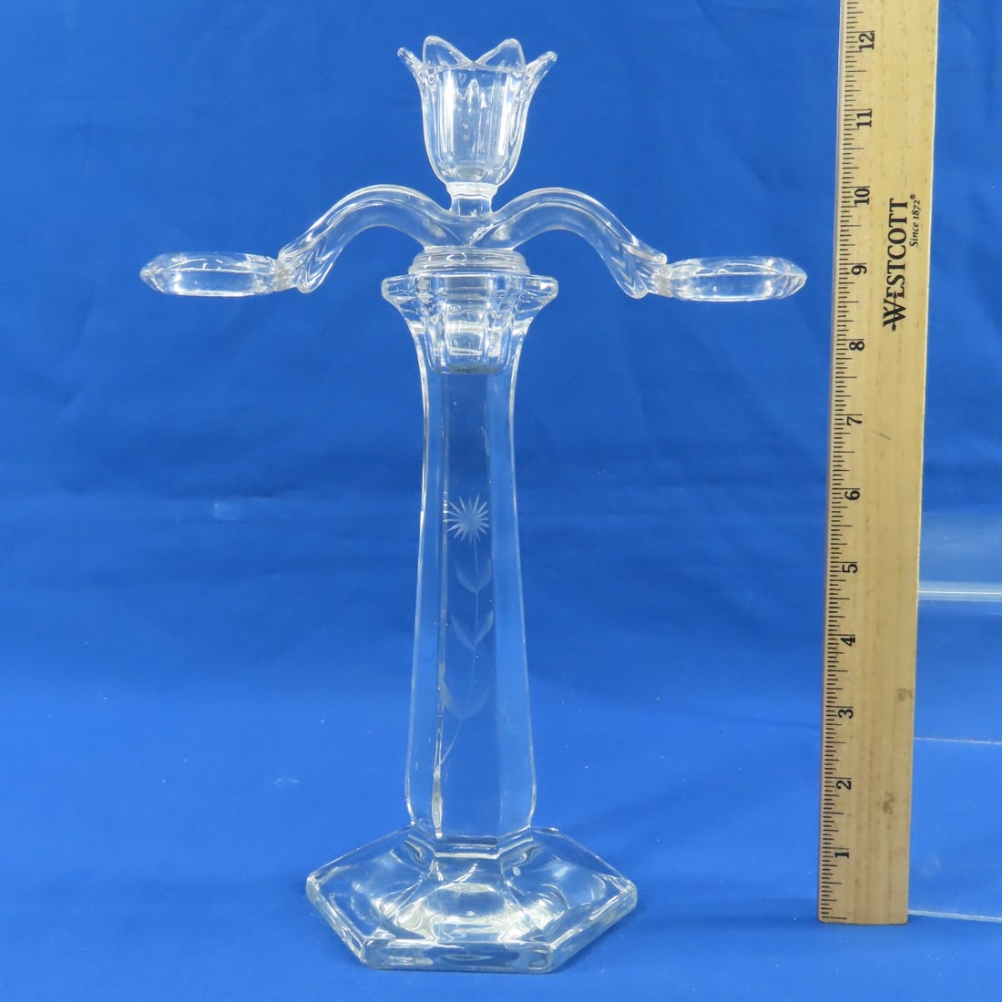 Fostoria Baroque & Etch C-2 Pattern Candelabras - 13