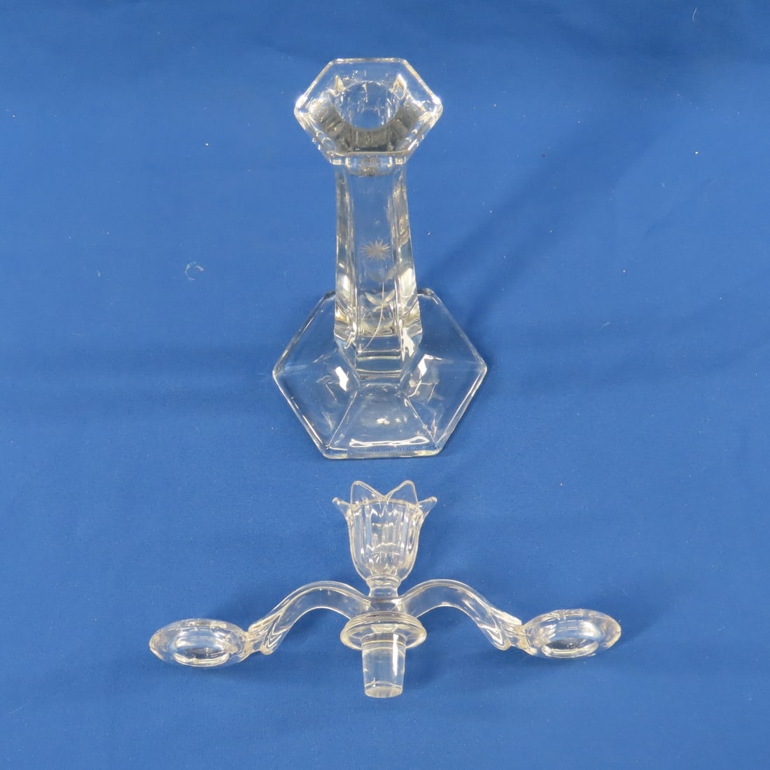 Fostoria Baroque & Etch C-2 Pattern Candelabras - 16
