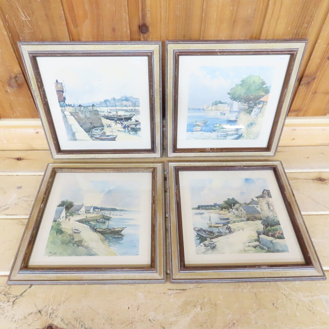 4 Vintage Watercolor Prints by Nicolas Markovitch: 4 Vintage Watercolor Prints by Nicolas Markovitch - Nicolas Markovitch (Serbian-French, 1894-1964) used more than a few pseudonyms over the course of his career, such as; A. Marc or just Marc, and