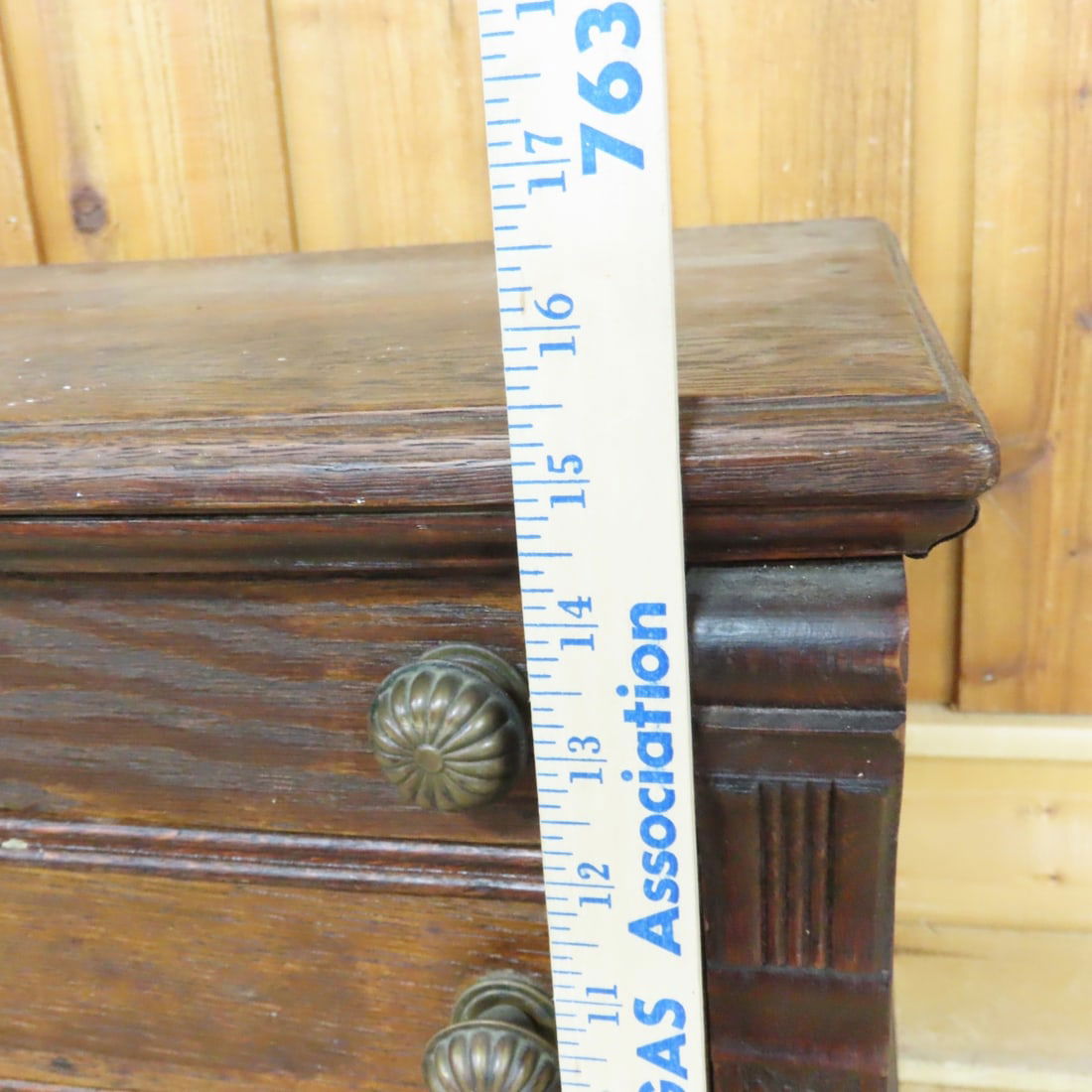 Antique J & P Oak Six Cord Spool Cabinet - 14