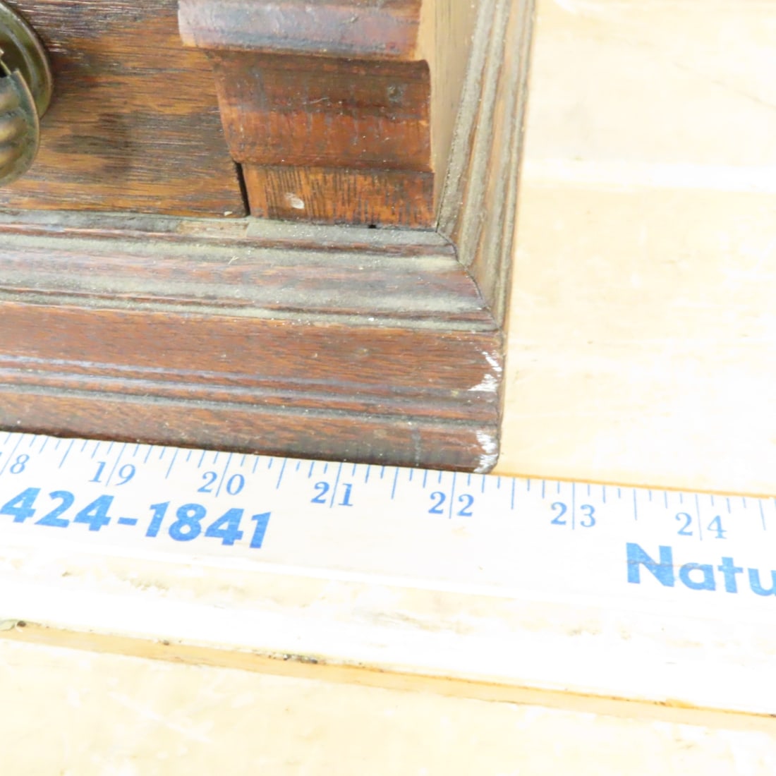 Antique J & P Oak Six Cord Spool Cabinet - 15