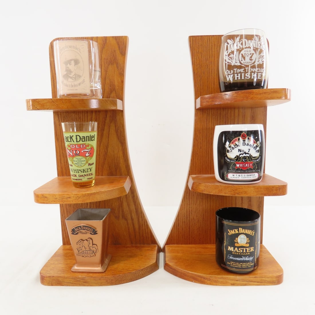 Collection Of Jack Daniel's Shot Glasses & Display - 6