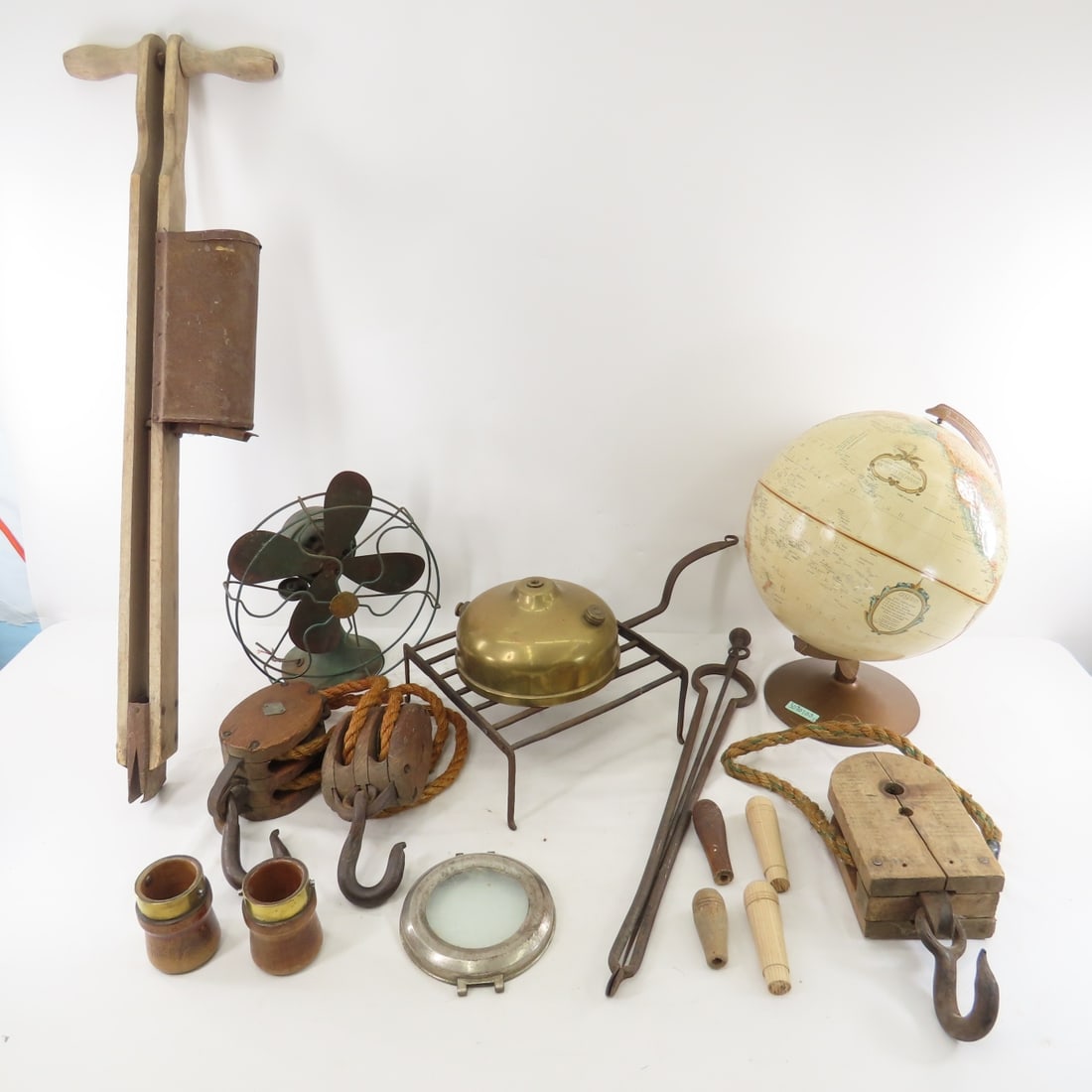 Vintage Fan, Seed Planter, Globe, Fireplace Tools (1 of 20)